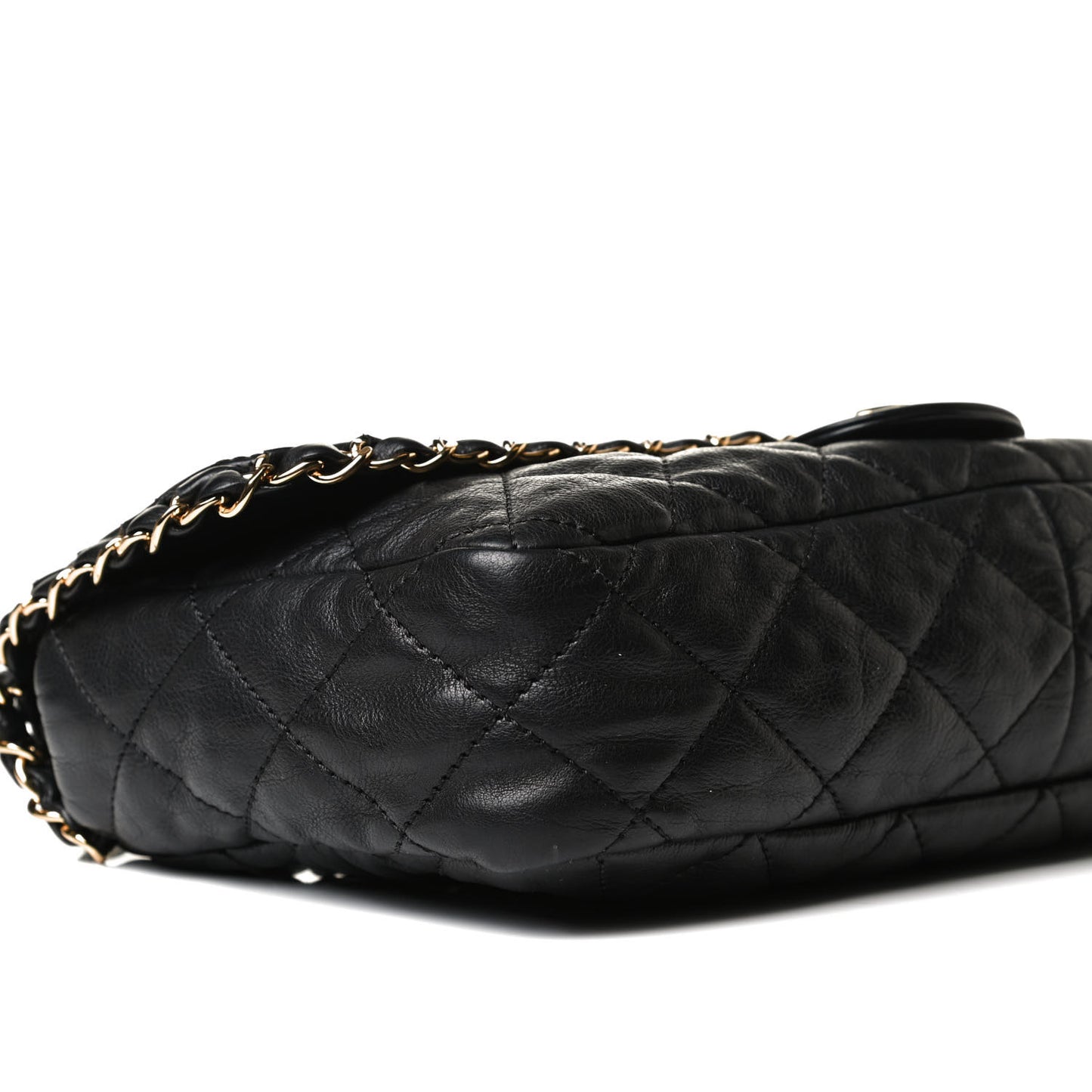 Calfskin Quilted Medium Chain Me Flap Black