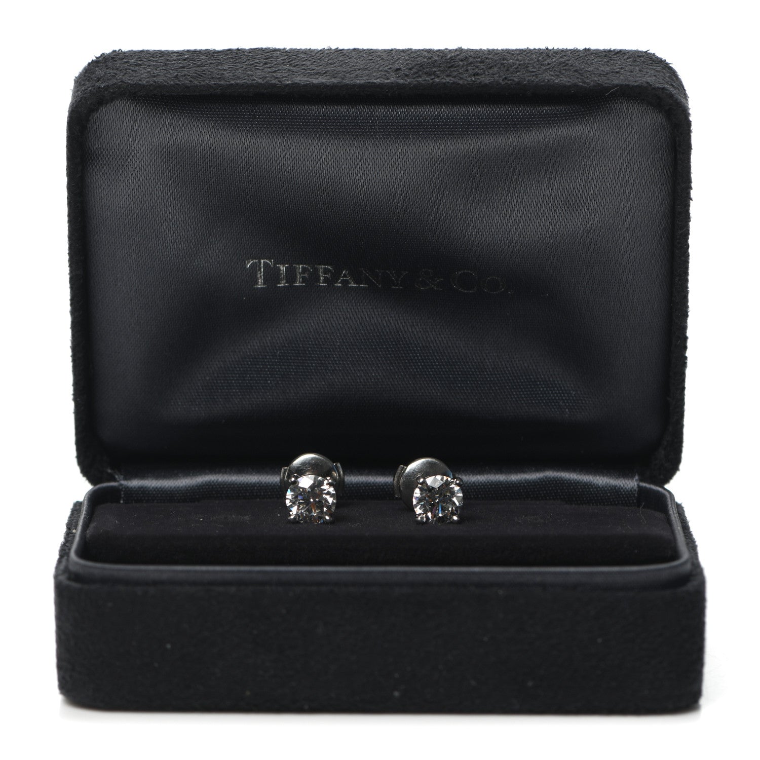 Tiffany Platinum Diamond 1.80ctw Solitaire Earrings 5 of 5