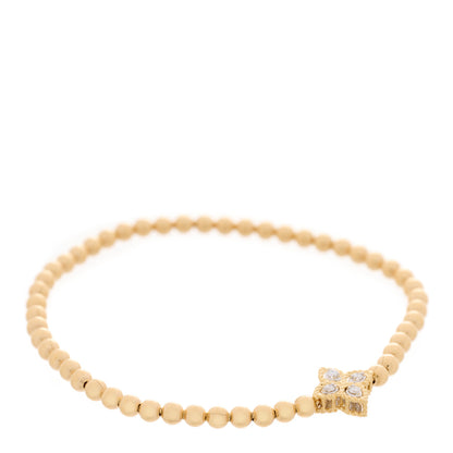 Roberto Coin 18K Yellow Gold Diamond Small Diamond Accent Flower Stretch Bracelet 1 of 3