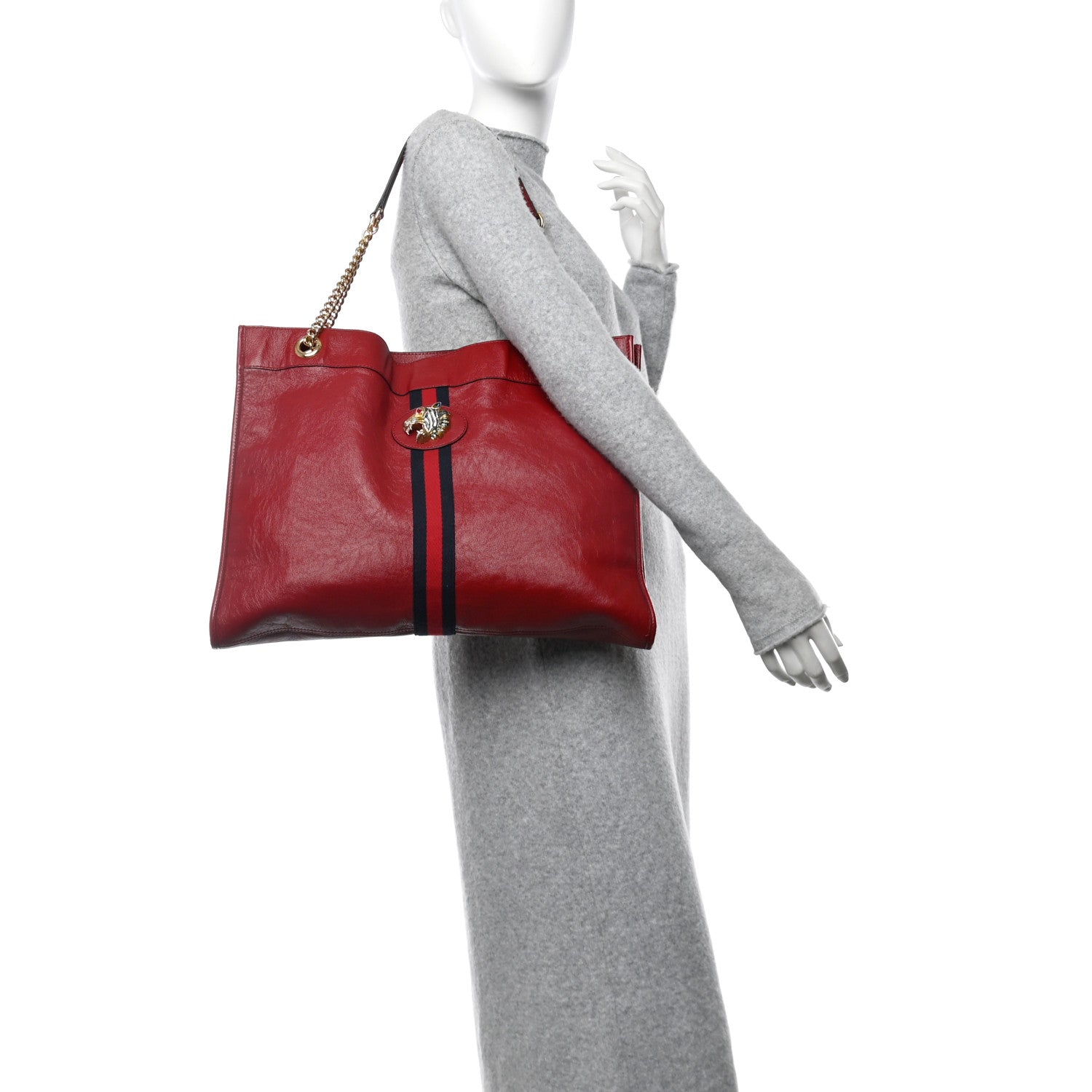 Gucci Calfskin Large Rajah Chain Tote Romantic Cherry 2 of 11