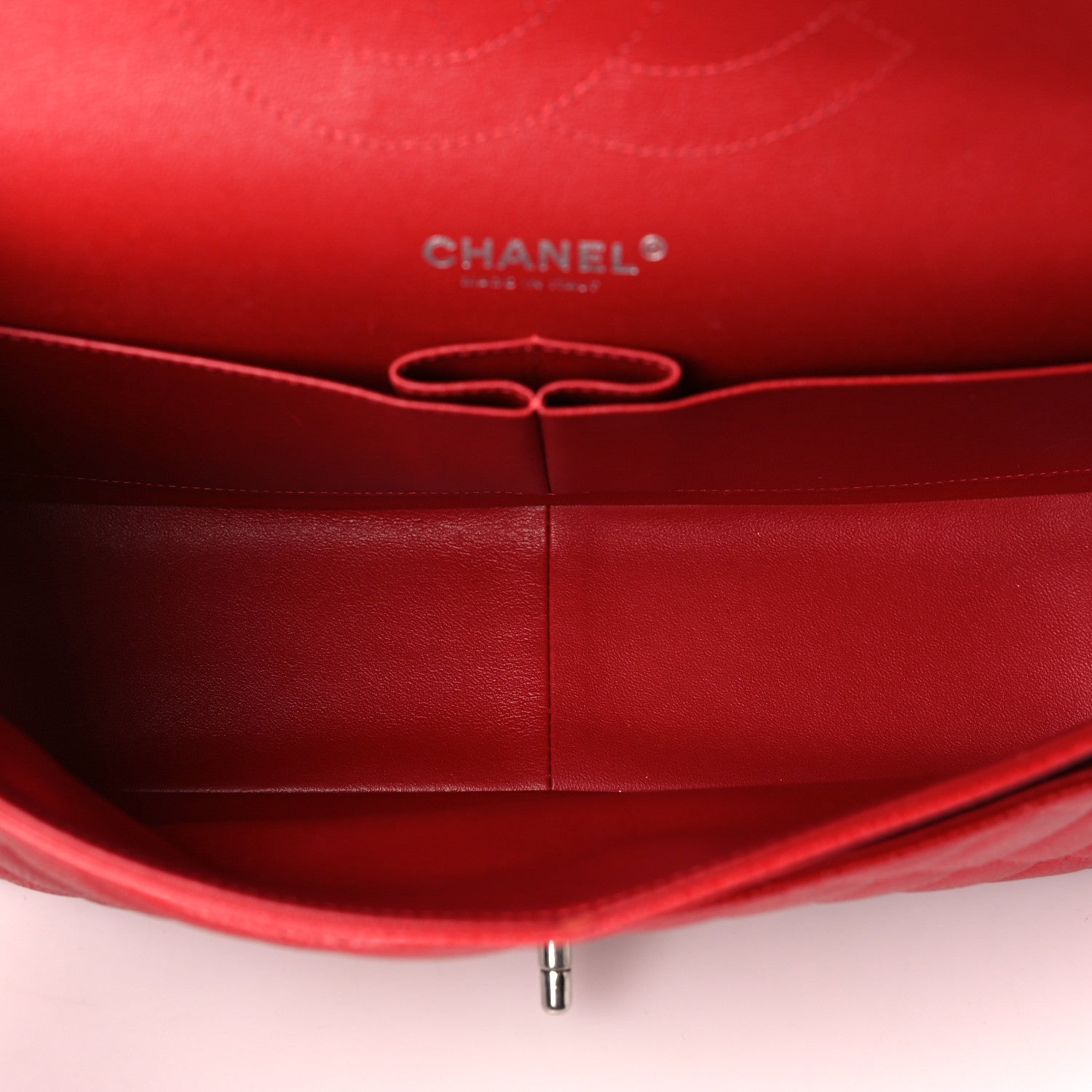 Chanel Caviar Quilted Jumbo Double Flap Red 5 of 9