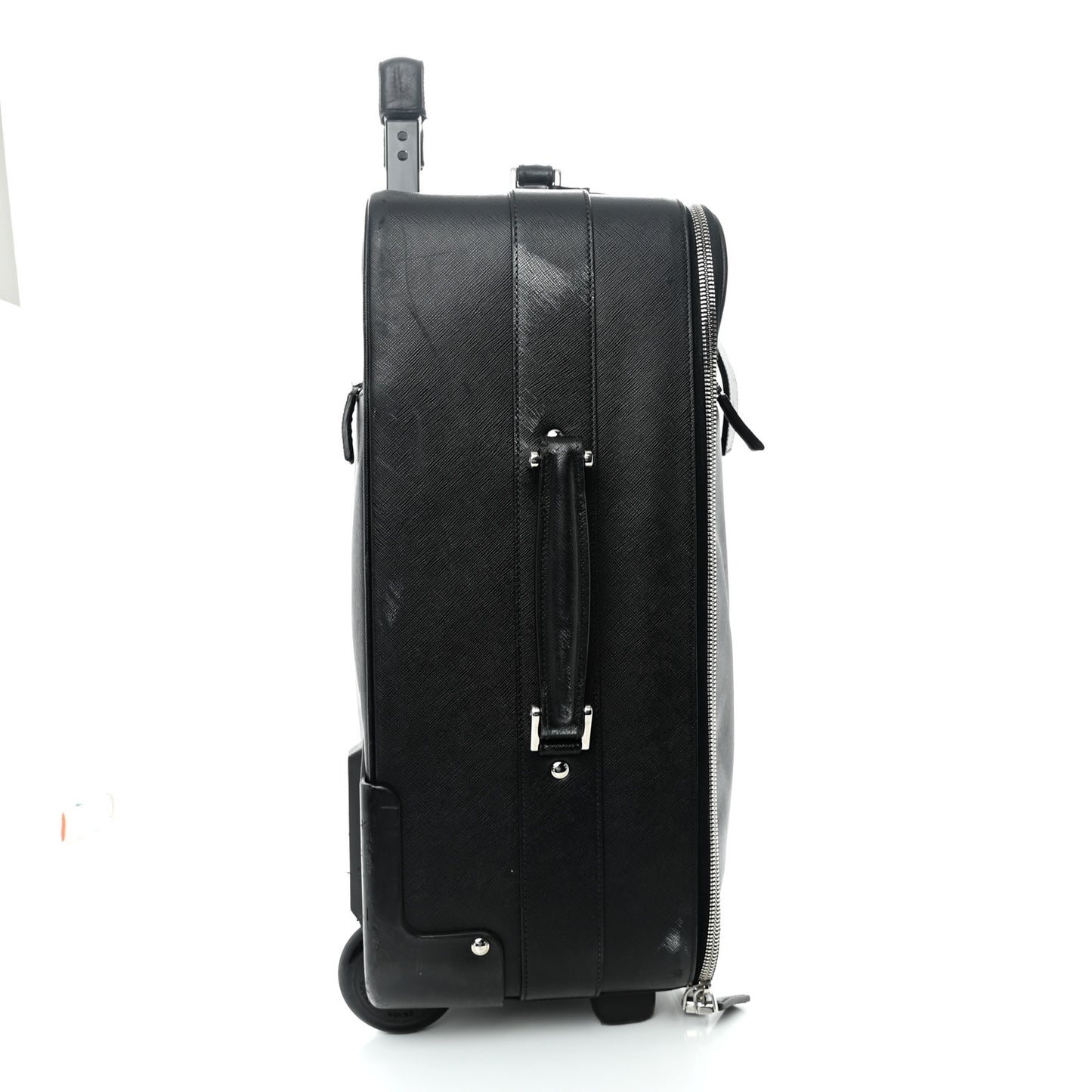 Saffiano Travel Trolley Luggage Black