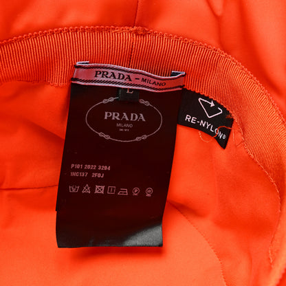 Prada Re-Nylon Logo Striped Womens Bucket Hat L Arancio Mare 8 of 8