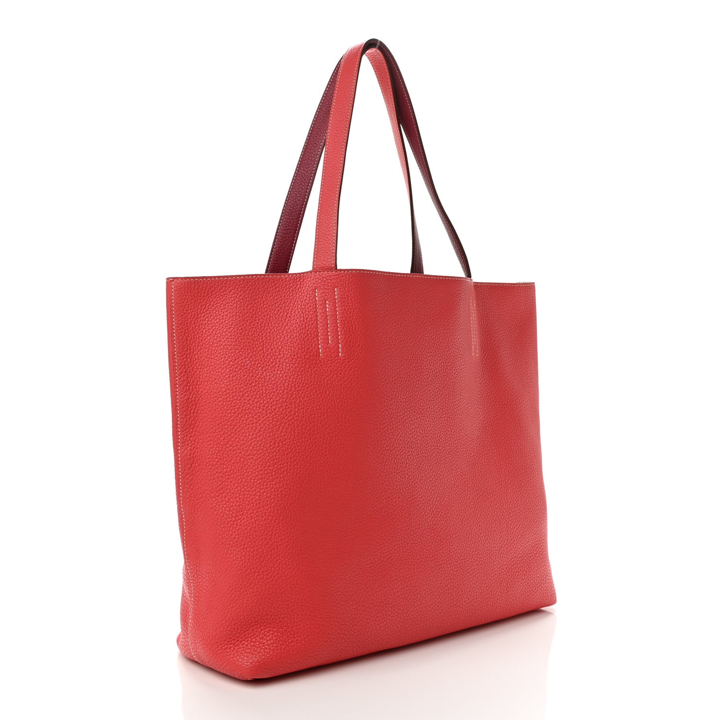 Taurillon Clemence Double Sens 36 Reversible Tote Rubis Bougainvillea