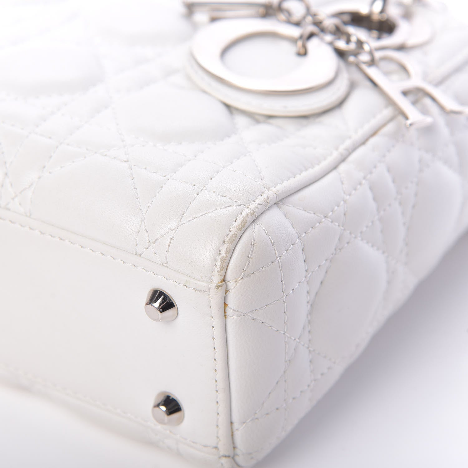 Christian Dior Lambskin Cannage Mini Lady Dior White 10 of 20