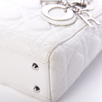 Christian Dior Lambskin Cannage Mini Lady Dior White 10 of 20