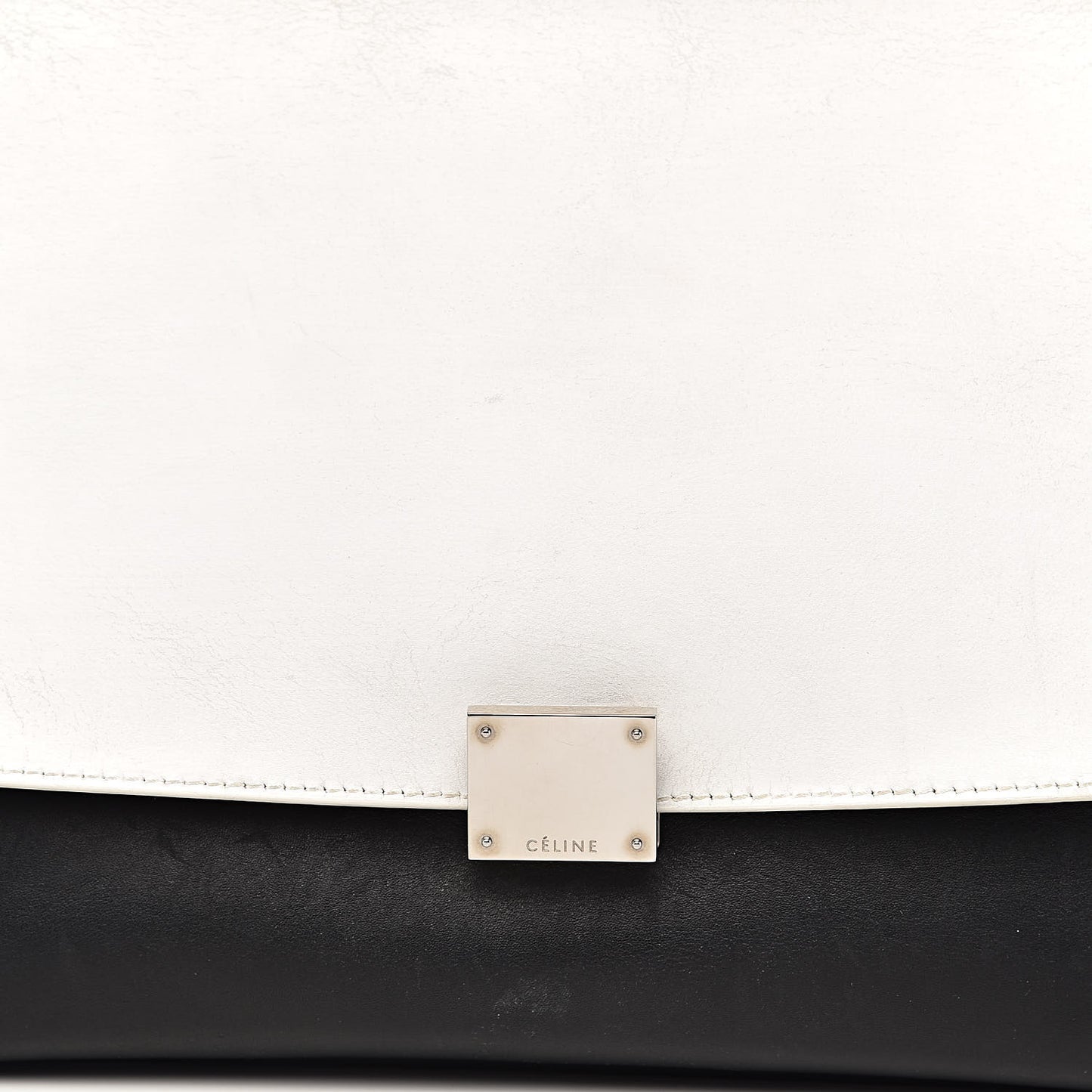 Smooth Calfskin Suede Medium Tri-Color Trapeze White
