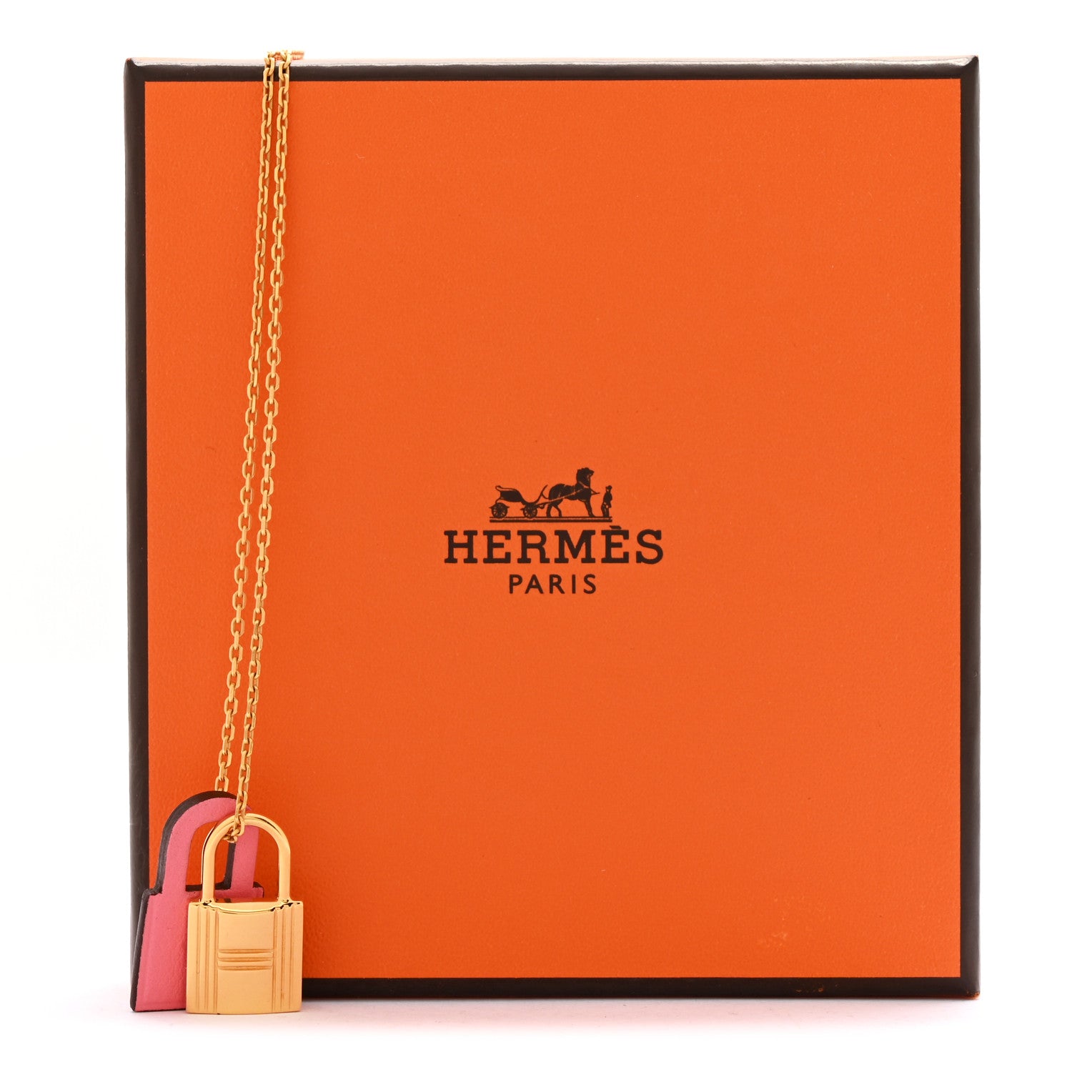 Hermes Swift Small O'Kelly Pendant Necklace Rose Azalee 7 of 7