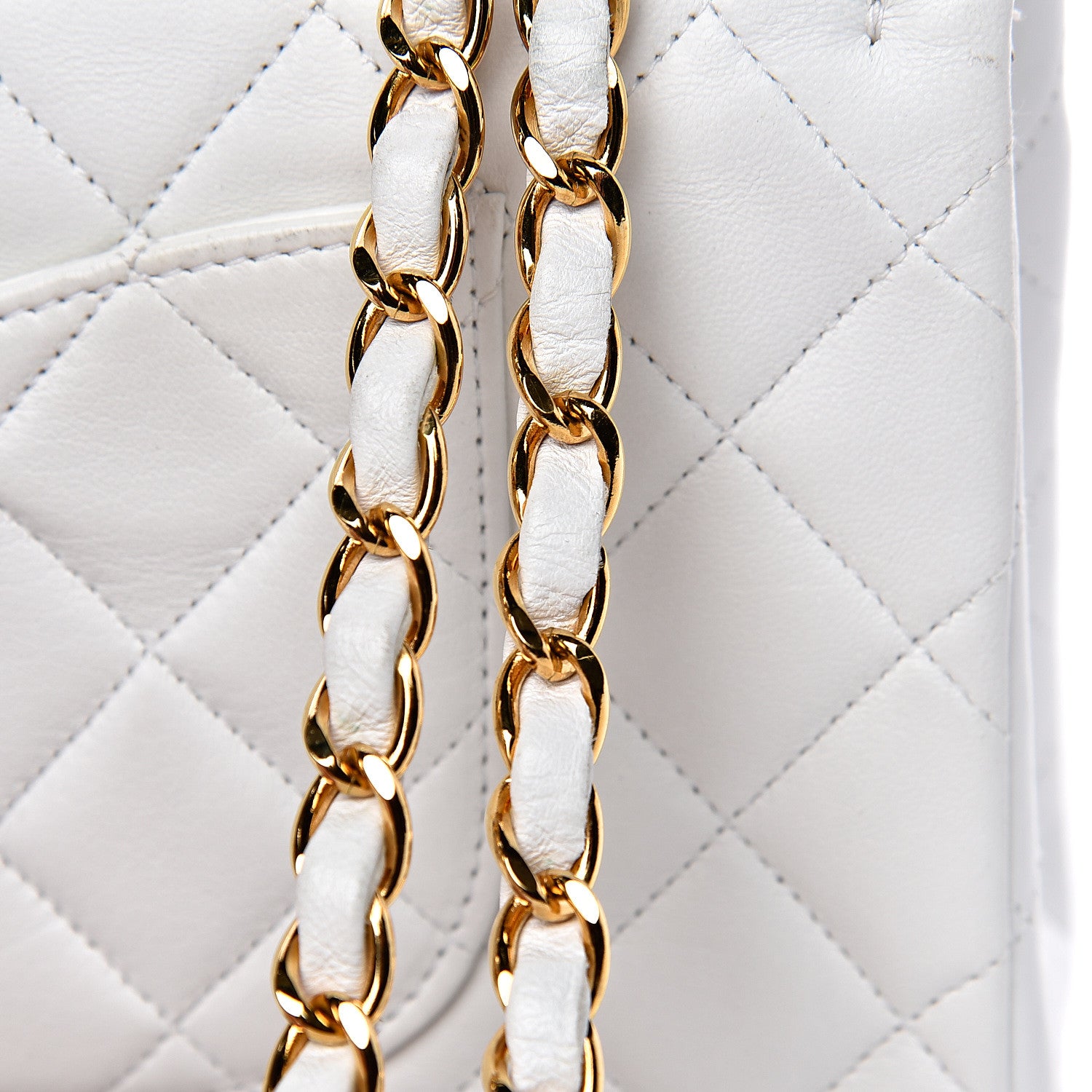 Chanel Lambskin Quilted Medium Double Flap White 14 of 18
