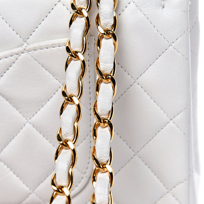 Chanel Lambskin Quilted Medium Double Flap White 14 of 18