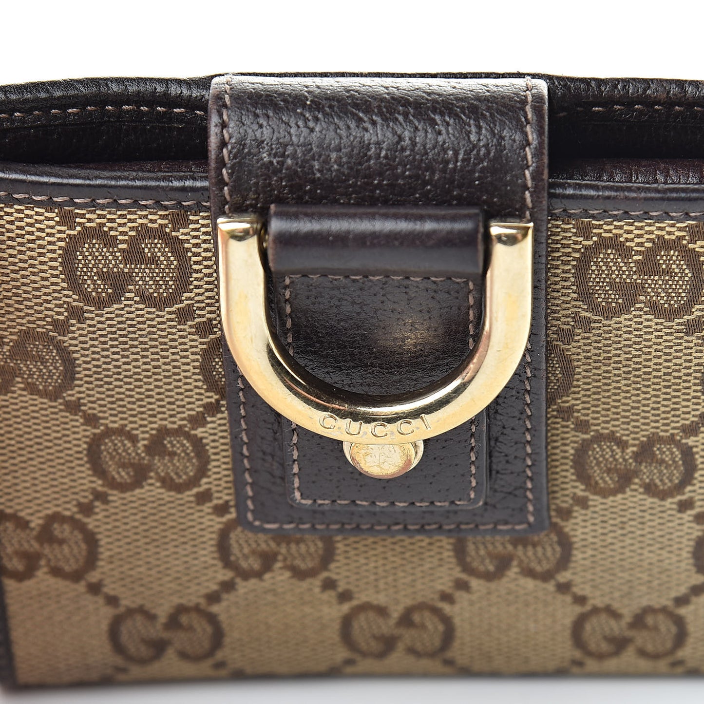 Monogram D Ring Compact Wallet Dark Brown