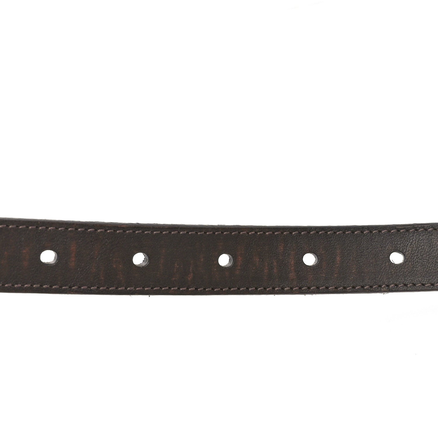 Saint Laurent Calfskin Monogram Narrow Square Buckle Belt 75 30 Brown 5 of 6