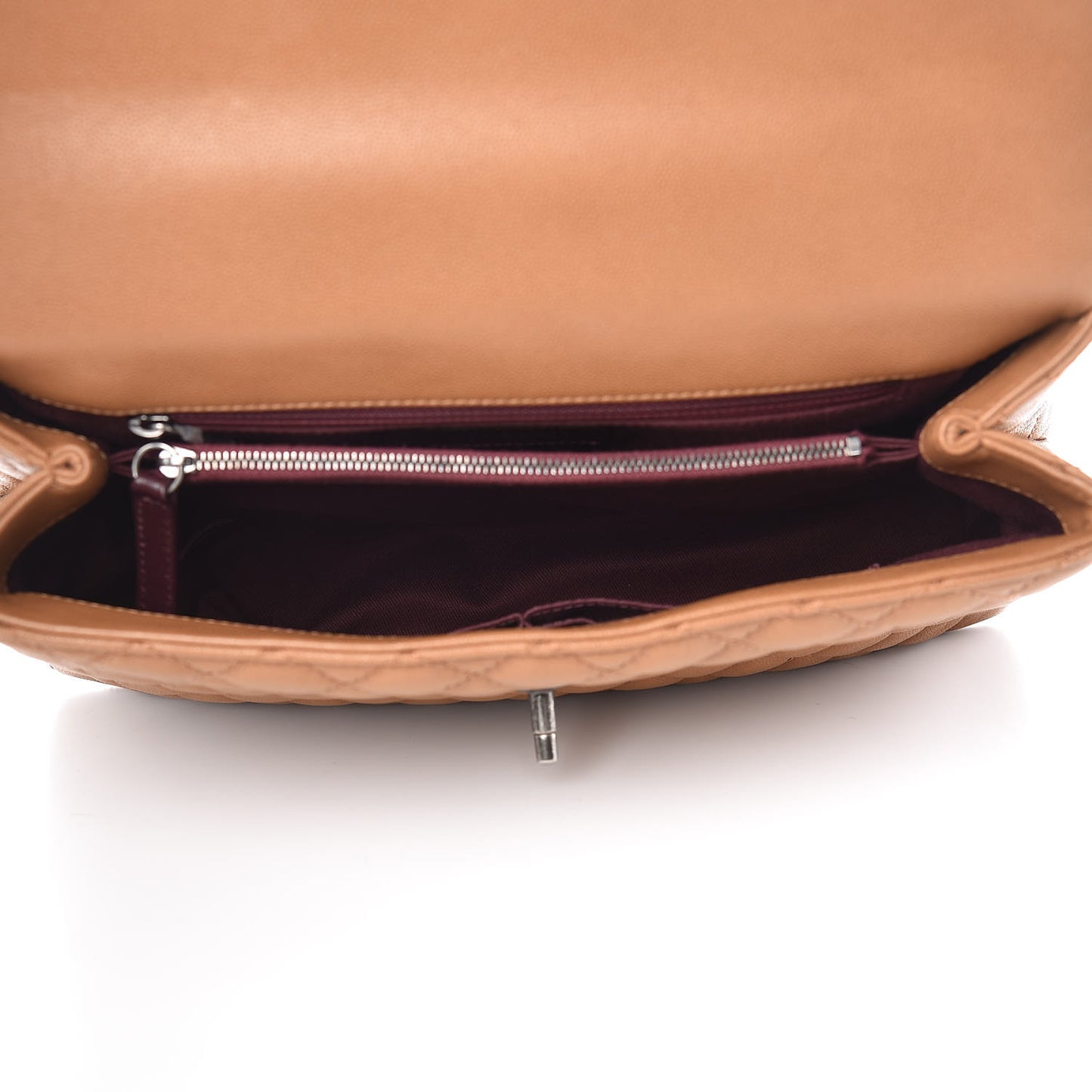 Caviar Quilted Medium Coco Handle Flap Camel