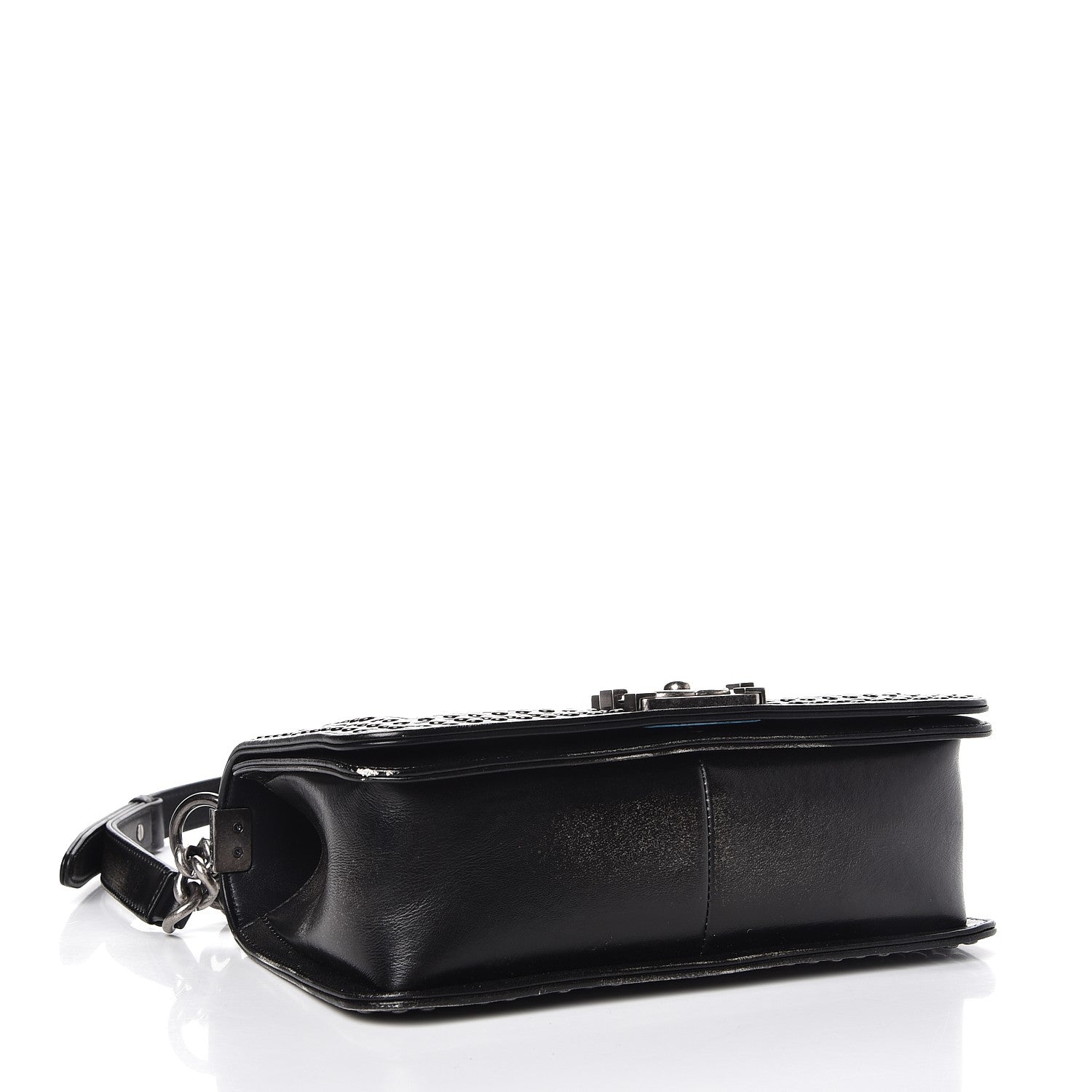 Chanel Faded Calfskin Quilted Medium Studded Boy Flap Black 4 of 9
