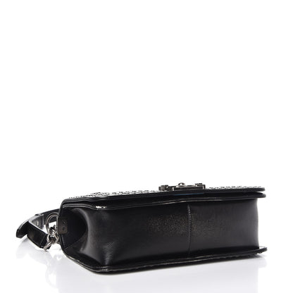 Chanel Faded Calfskin Quilted Medium Studded Boy Flap Black 4 of 9