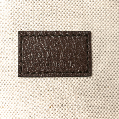 Gucci Monogram Jumbo GG Textured Dollar Calfskin Web Belt Bag Camel Ebony New Acero 6 of 10