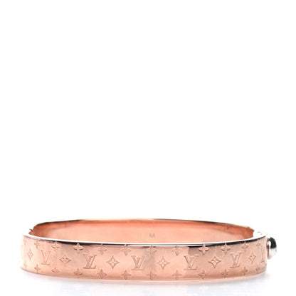 Louis Vuitton Brass Monogram Nanogram Cuff M Pink Gold 3 of 6