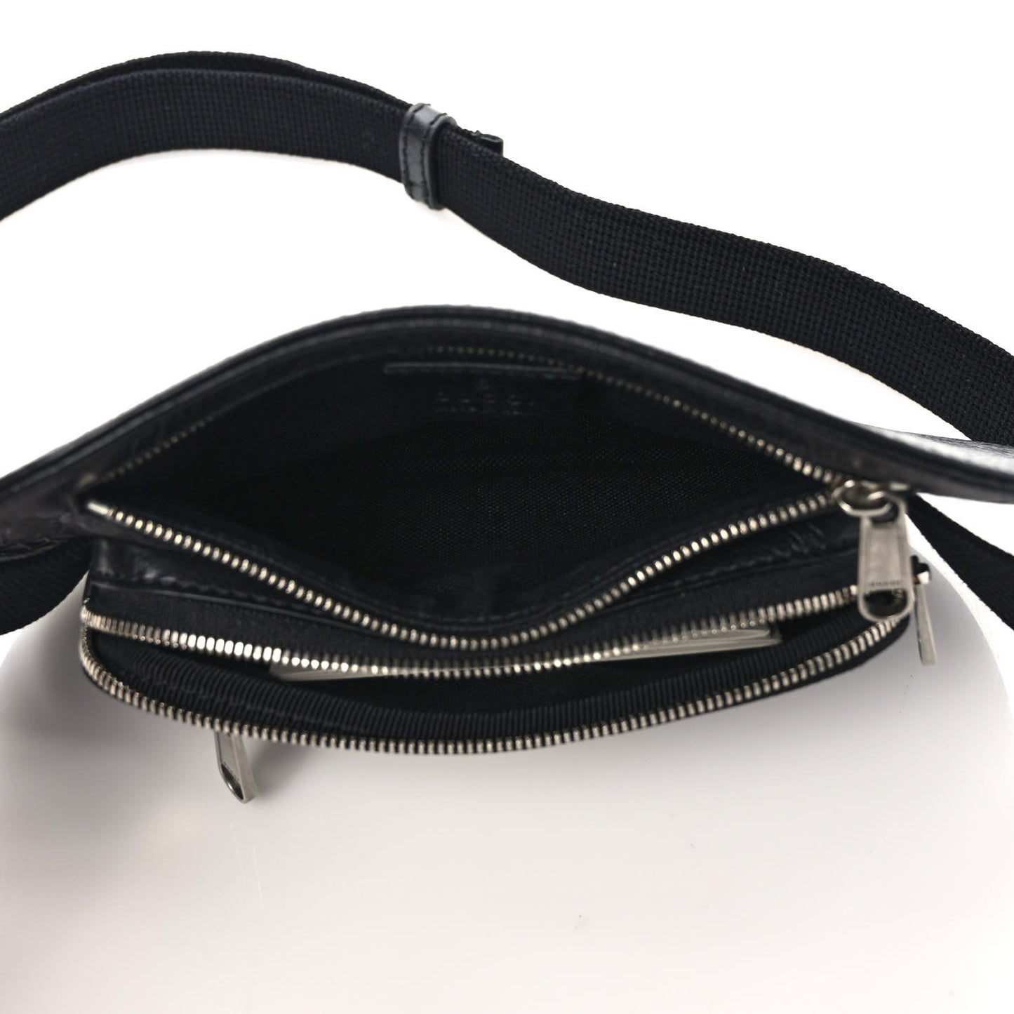Fluffy Calfskin Morpheus Double Zip Belt Bag Black