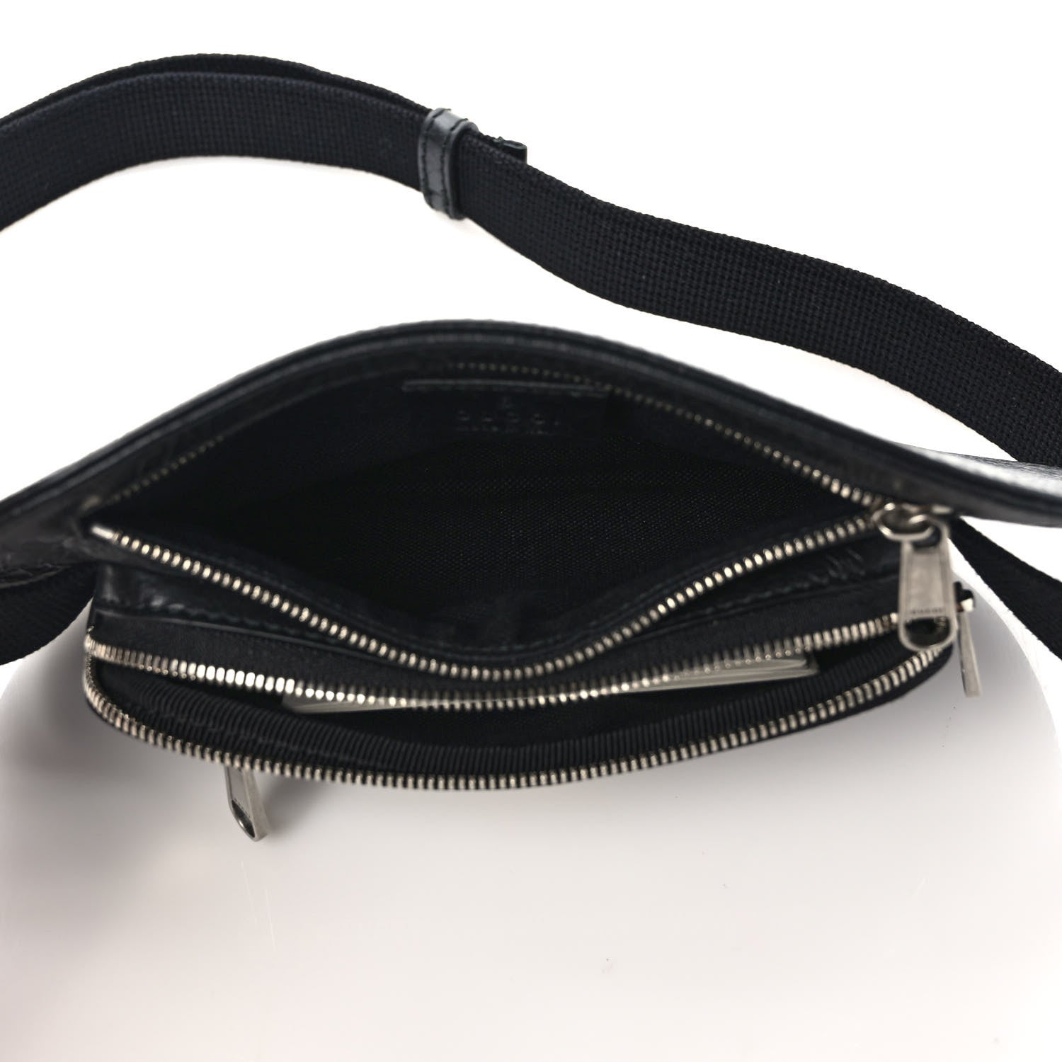 Gucci Fluffy Calfskin Morpheus Double Zip Belt Bag Black 5 of 9