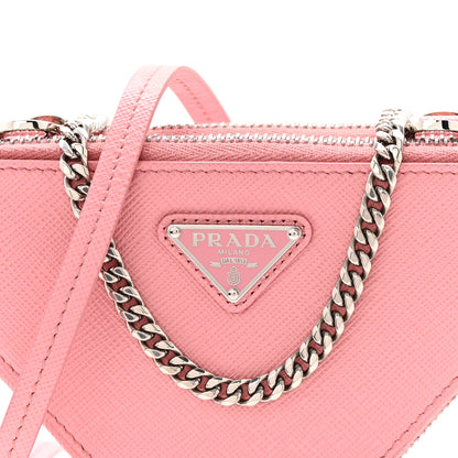 Prada Saffiano Mini Triangle Crossbody Pouch Petalo 9 of 12