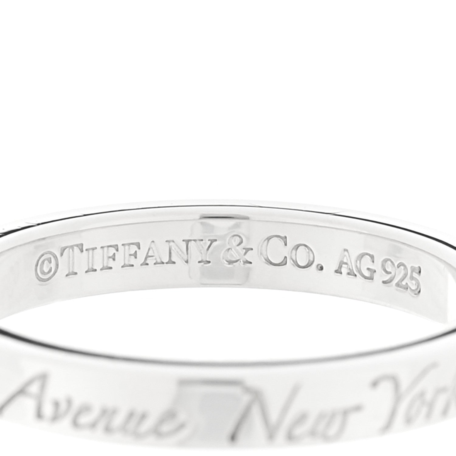 Tiffany Sterling Silver Narrow Notes Ring 52 6 4 of 4
