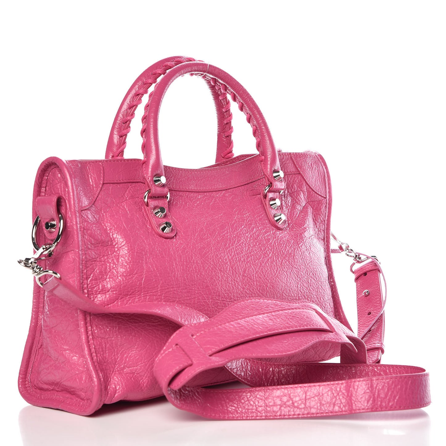 Agneau Classic Silver Hardware S City Rose Flamingo