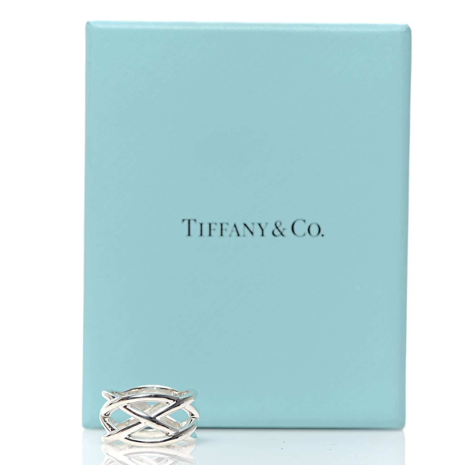 Tiffany Sterling Silver Weave Ring 56 7.5 5 of 5