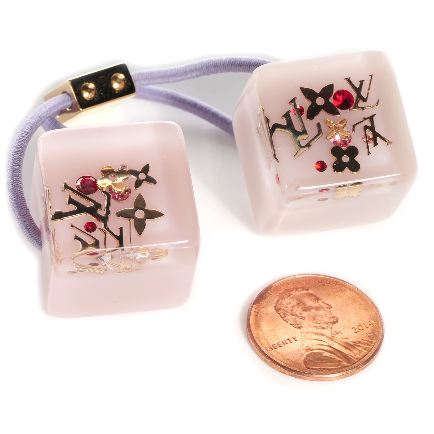Louis Vuitton Swarovski Crystal Resin Inclusion Hair Cubes Parme 2 of 6