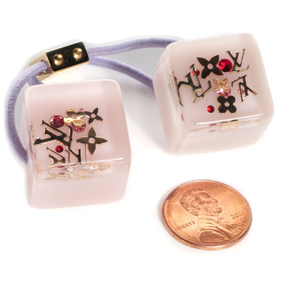 Louis Vuitton Swarovski Crystal Resin Inclusion Hair Cubes Parme 2 of 6