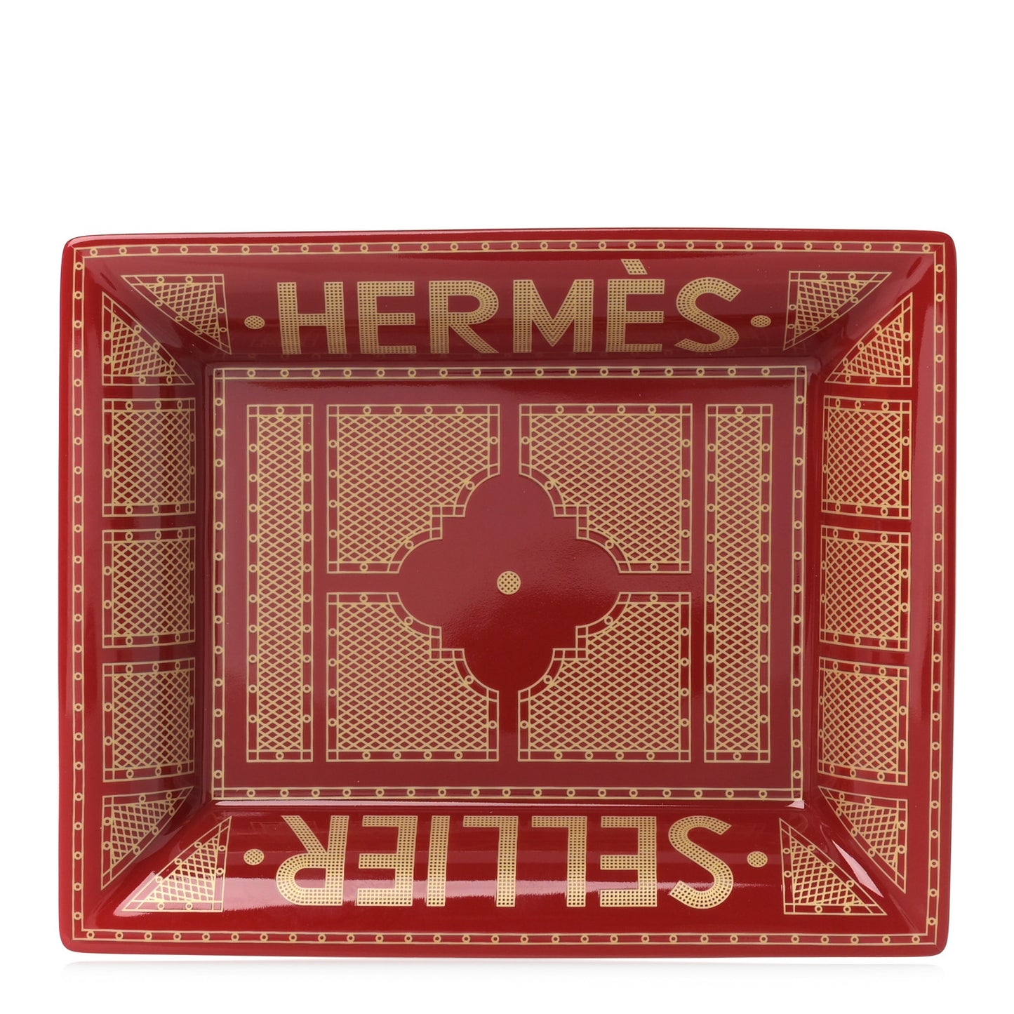 Porcelain Sellier Change Tray Rouge Or