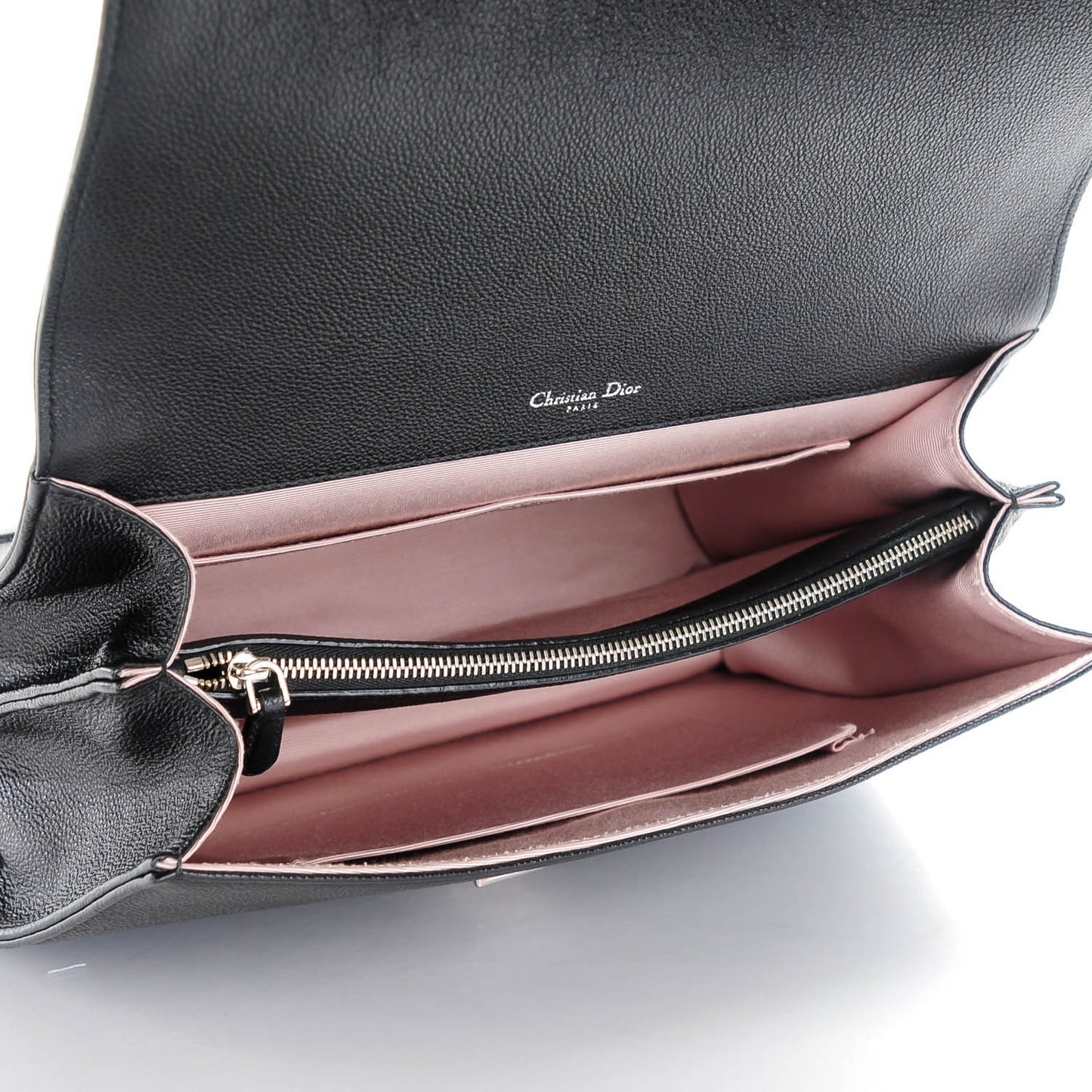 Grained Calfskin Diorama Satchel Black