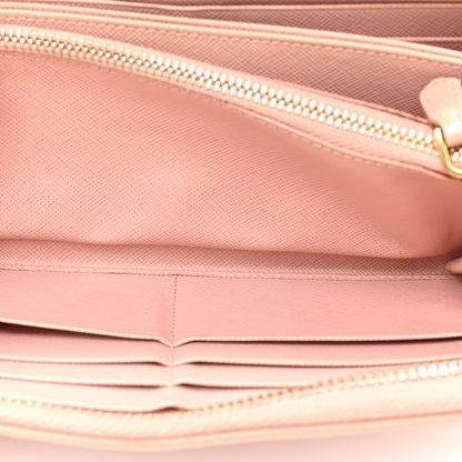 Prada Saffiano Metal Zip Around Wallet Orchidea 9 of 19