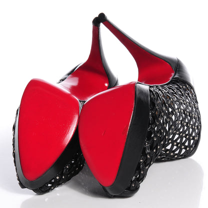 Christian Louboutin Kid Kasha 150 Booties 41 Black Silver 5 of 7