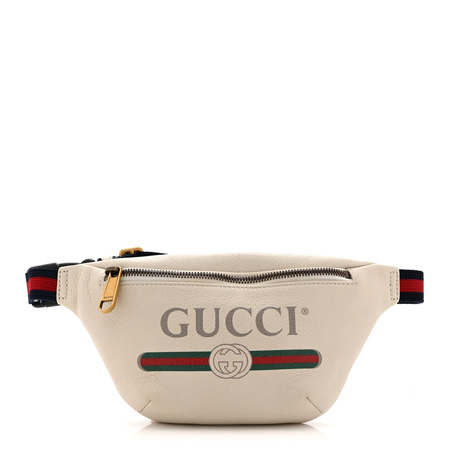 Grained Calfskin Small Logo Belt Bag White