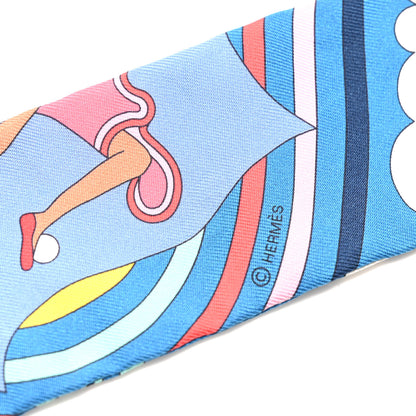 Hermes Silk Carres Volants Twilly Bleu Jaune Vif Multicolor 3 of 5
