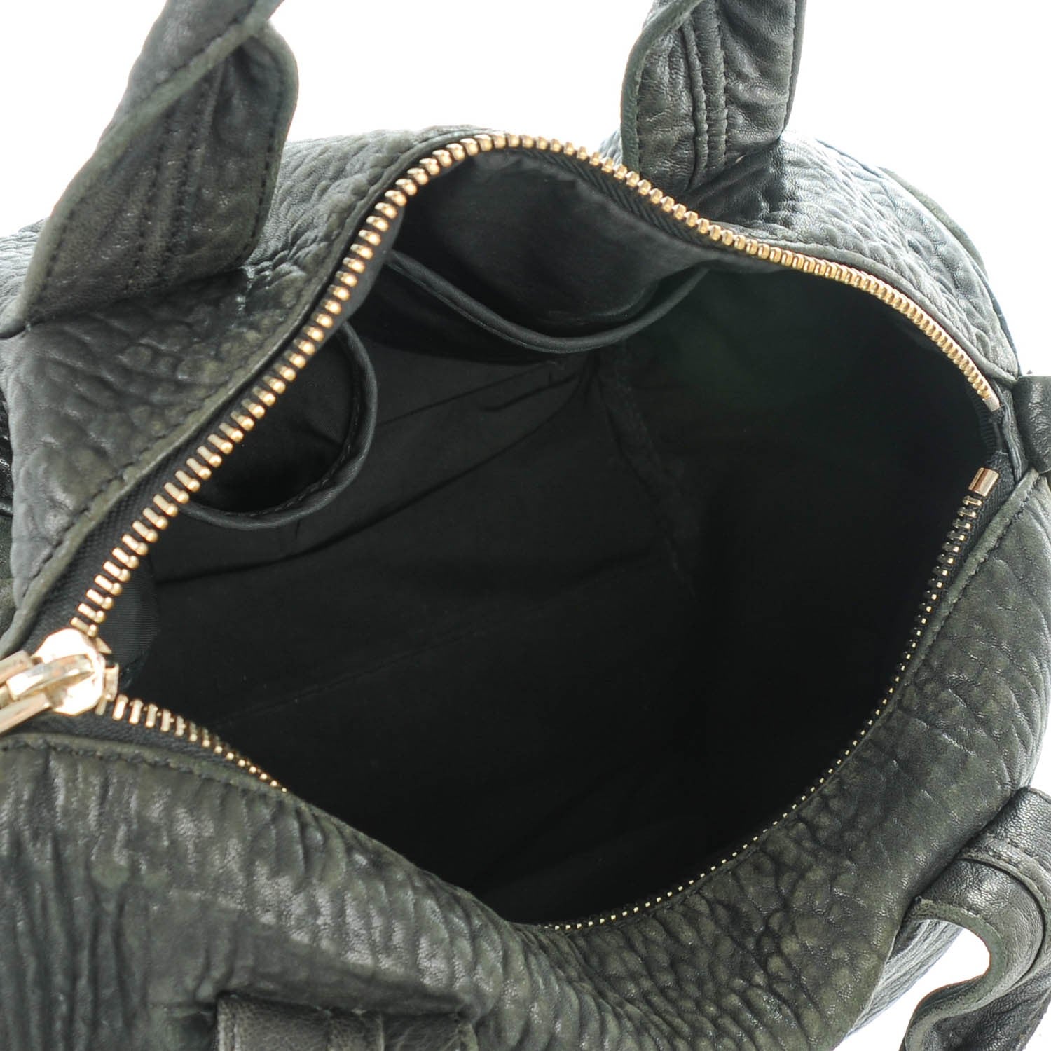 Alexander Wang Pebbled Lambskin Rocco Duffel Black Pale Gold Hardware 5 of 14