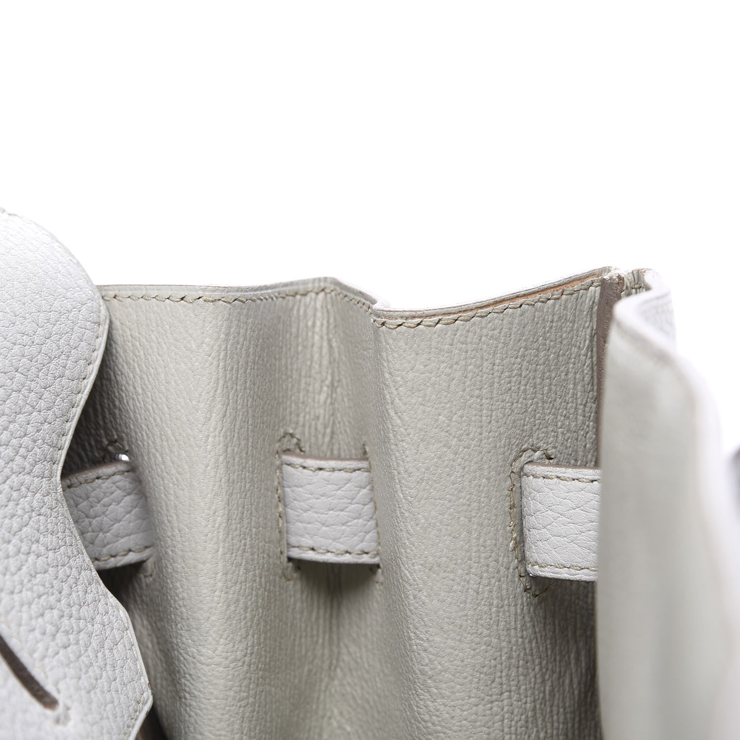 Hermes Taurillon Clemence Lizard Club Birkin 35 Gris Perle White Mykonos 13 of 31