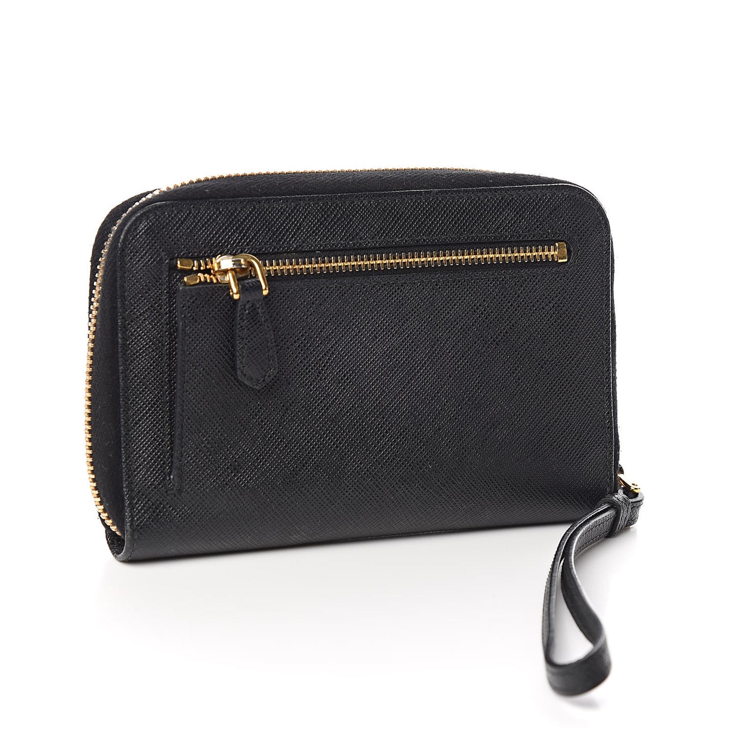 Saffiano Phone Wristlet Wallet Black