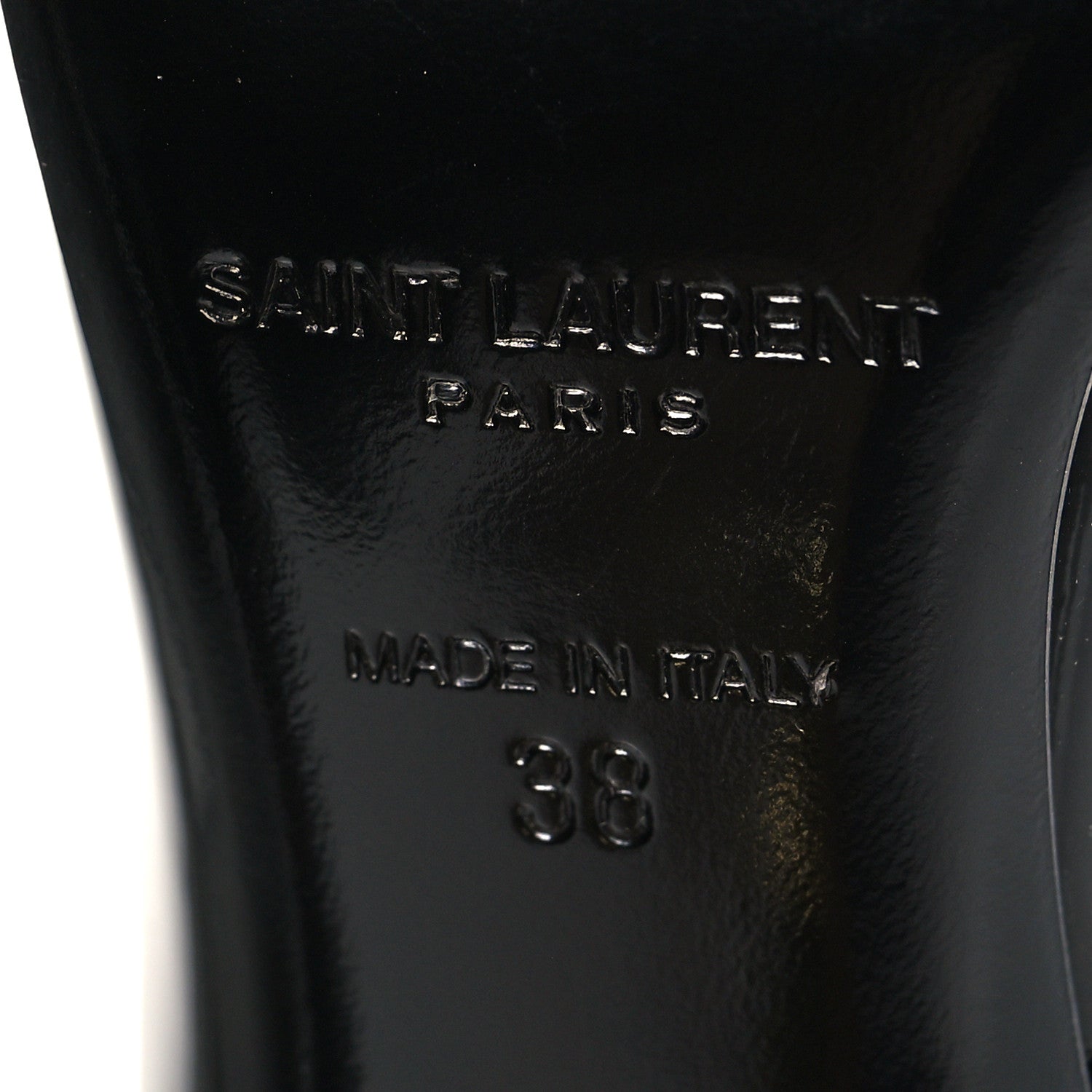 Saint Laurent Patent Calfskin Opyum 85 Pumps 38 Black Gold 6 of 9