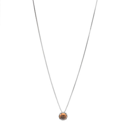 David Yurman Sterling Silver Citrine 8mm Petite Chatelaine Pendant Necklace 1 of 6