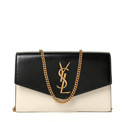 Saint Laurent Smooth Shiny Calfskin Uptown Chain Wallet Black Crema Soft 1 of 9