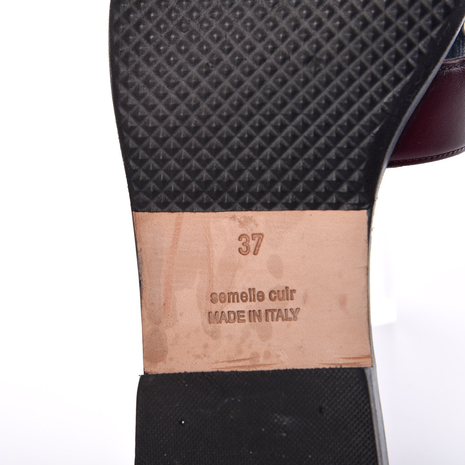 Hermes Box Calfskin Oran Sandals 37 Bleu Ardoise Bordeaux 12 of 12