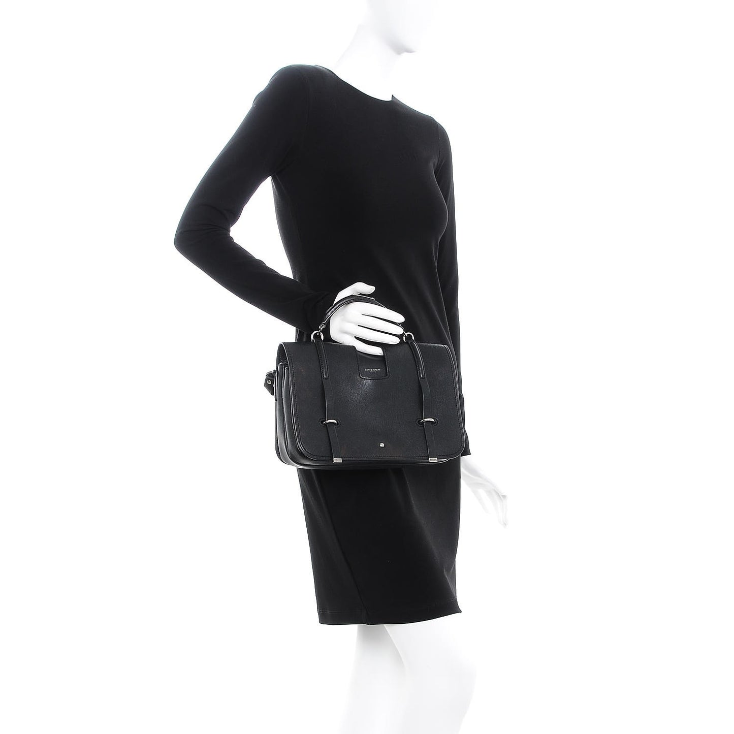 Lambskin Large Charlotte Messenger Bag Black