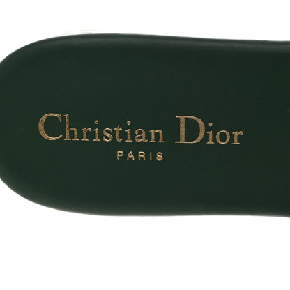 Christian Dior Calfskin 30 Montaigne Flat Slide Sandals 40 Leaf Green 6 of 8