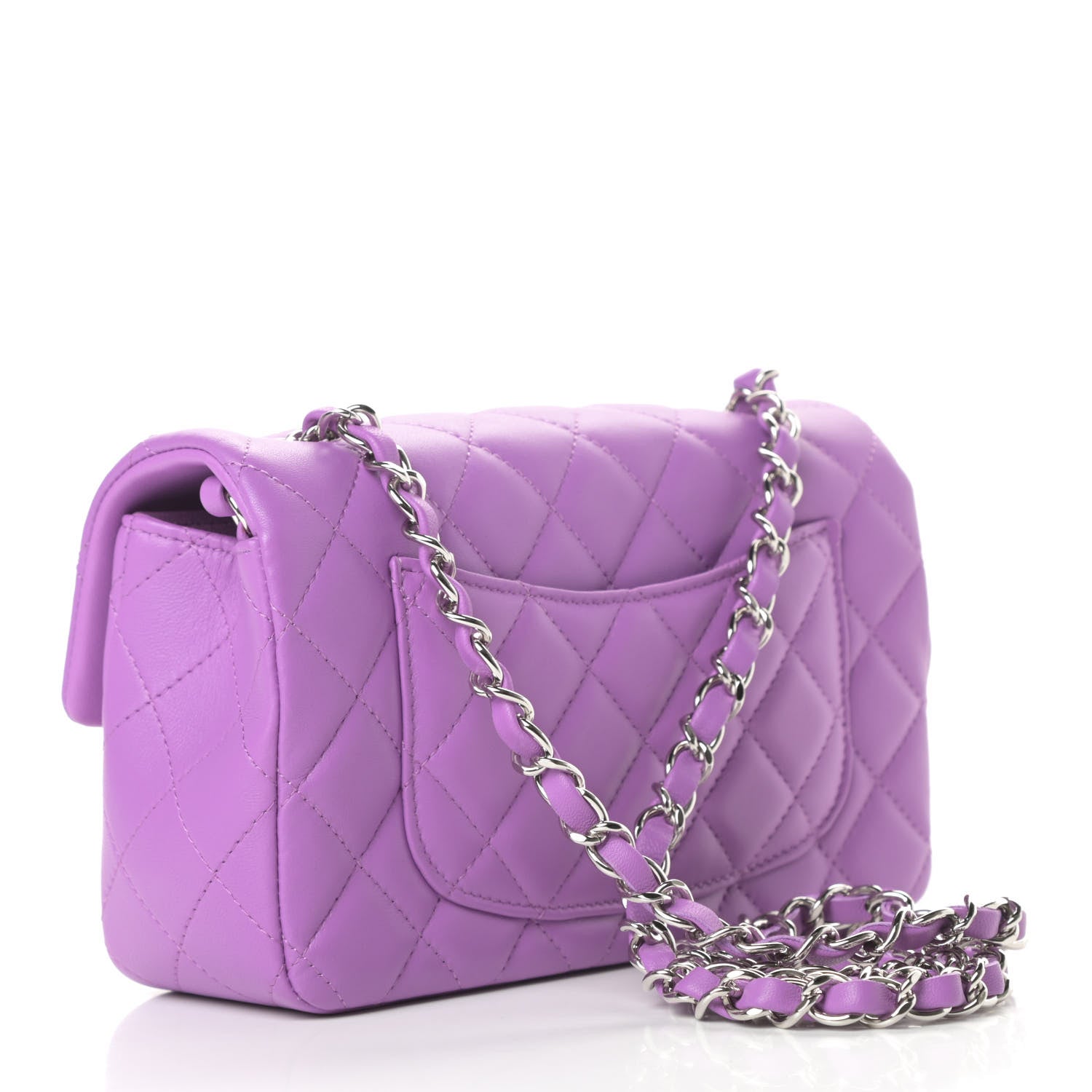 Chanel Lambskin Quilted Mini Rectangular Flap Purple 3 of 11