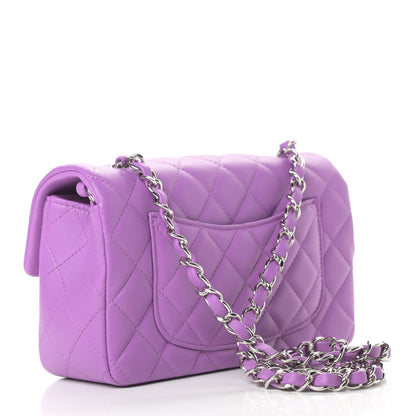Chanel Lambskin Quilted Mini Rectangular Flap Purple 3 of 11