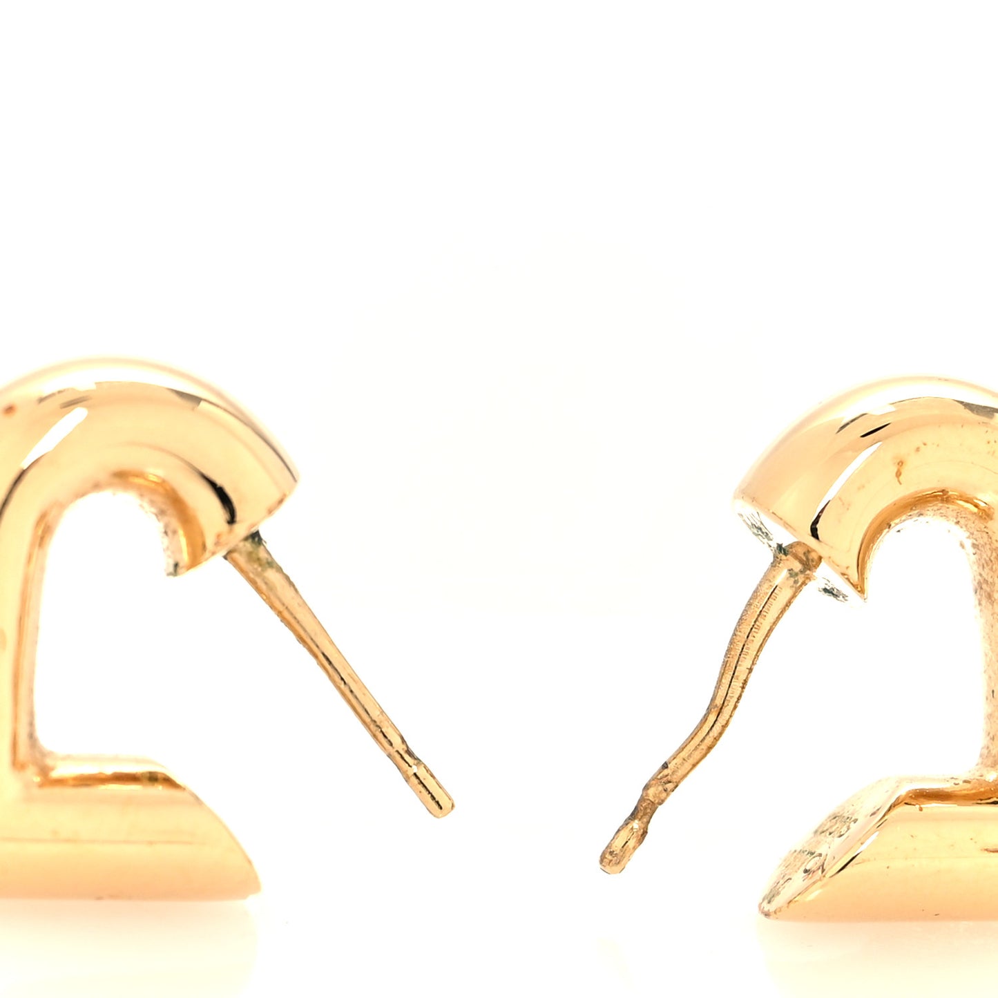 V Heart Hoop Earrings Gold