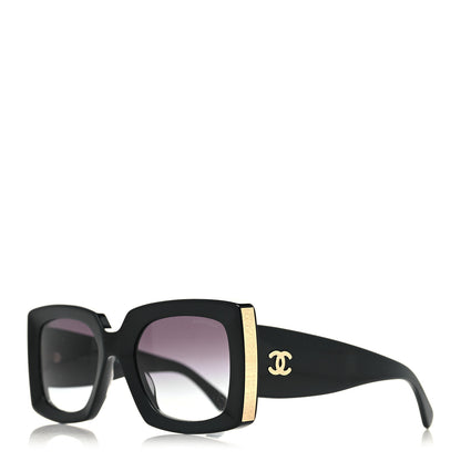 Chanel Acetate Rectangle Sunglasses 5435-A Black 1 of 7