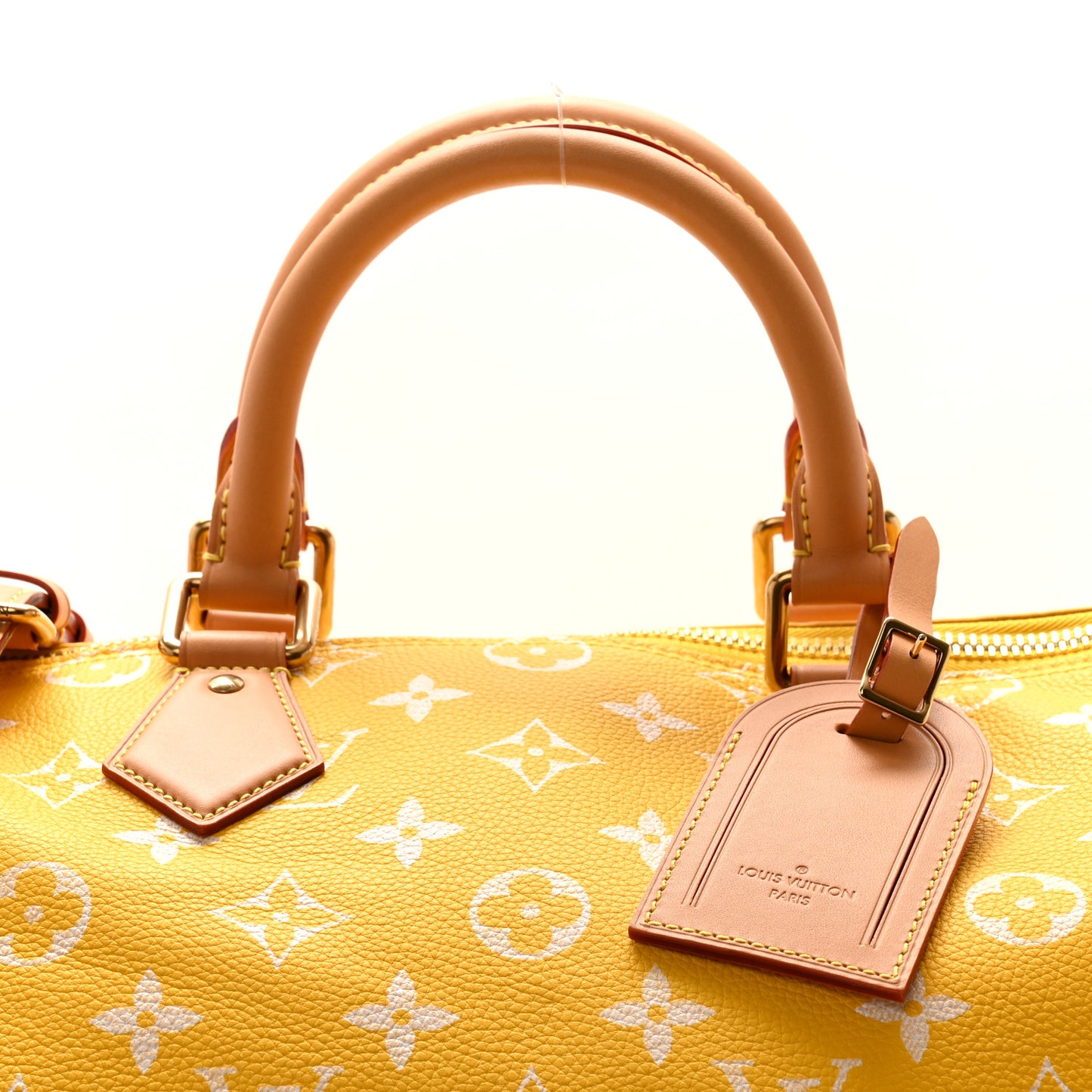 Calfskin Monogram Speedy P9 Bandouliere 40 Jaune Mat