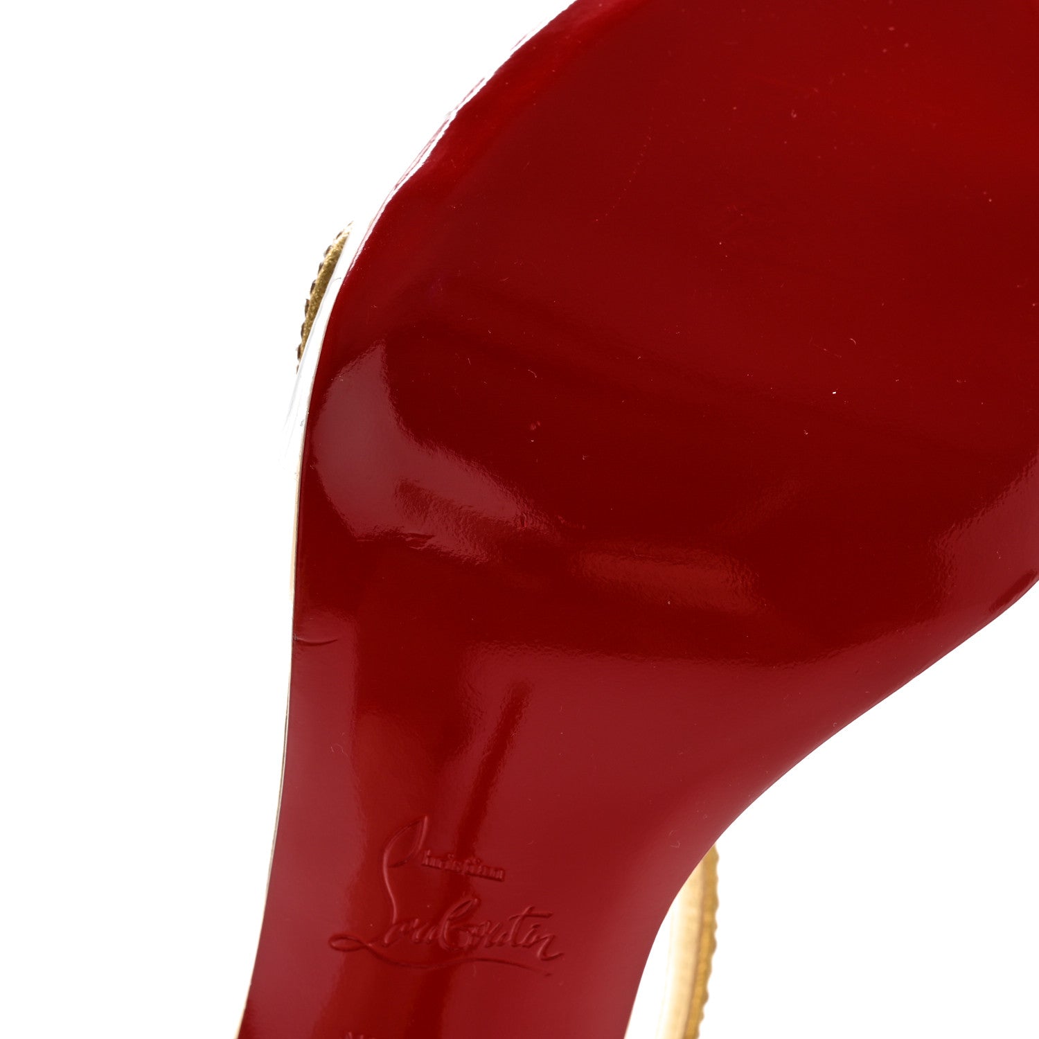 Christian Louboutin Suede Crystal Strass Rosalie 100 Sandals 37.5 Gold 19 of 23